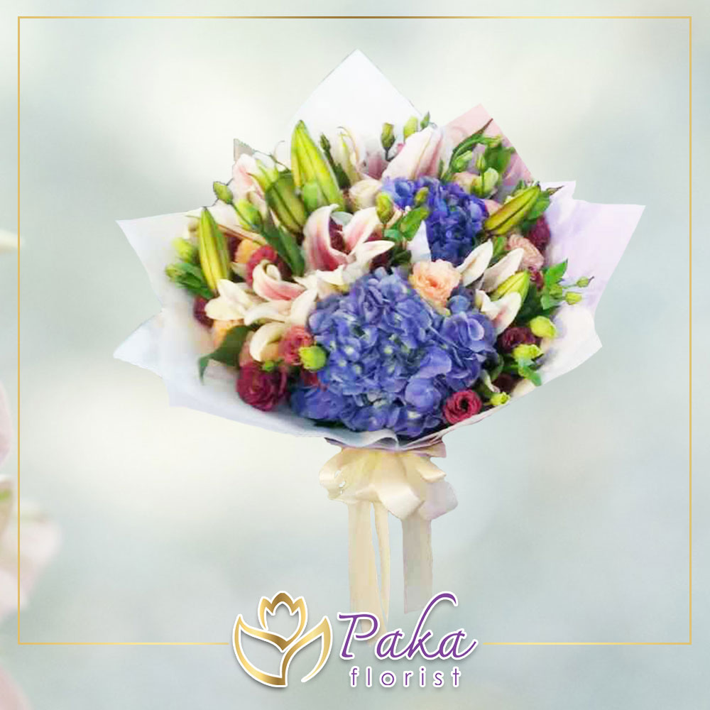 ช่อดอกไม้ พลอยเพชรรัตน์ 7 ดอกไม้สด ดอกไม้ จัดช่อดอกไม้ ส่งช่อดอกไม้ ดอกกุหลาบ ดอกลิลลี่ ดอกไฮเดรนเยีย ดอกคาร์เนชั่น